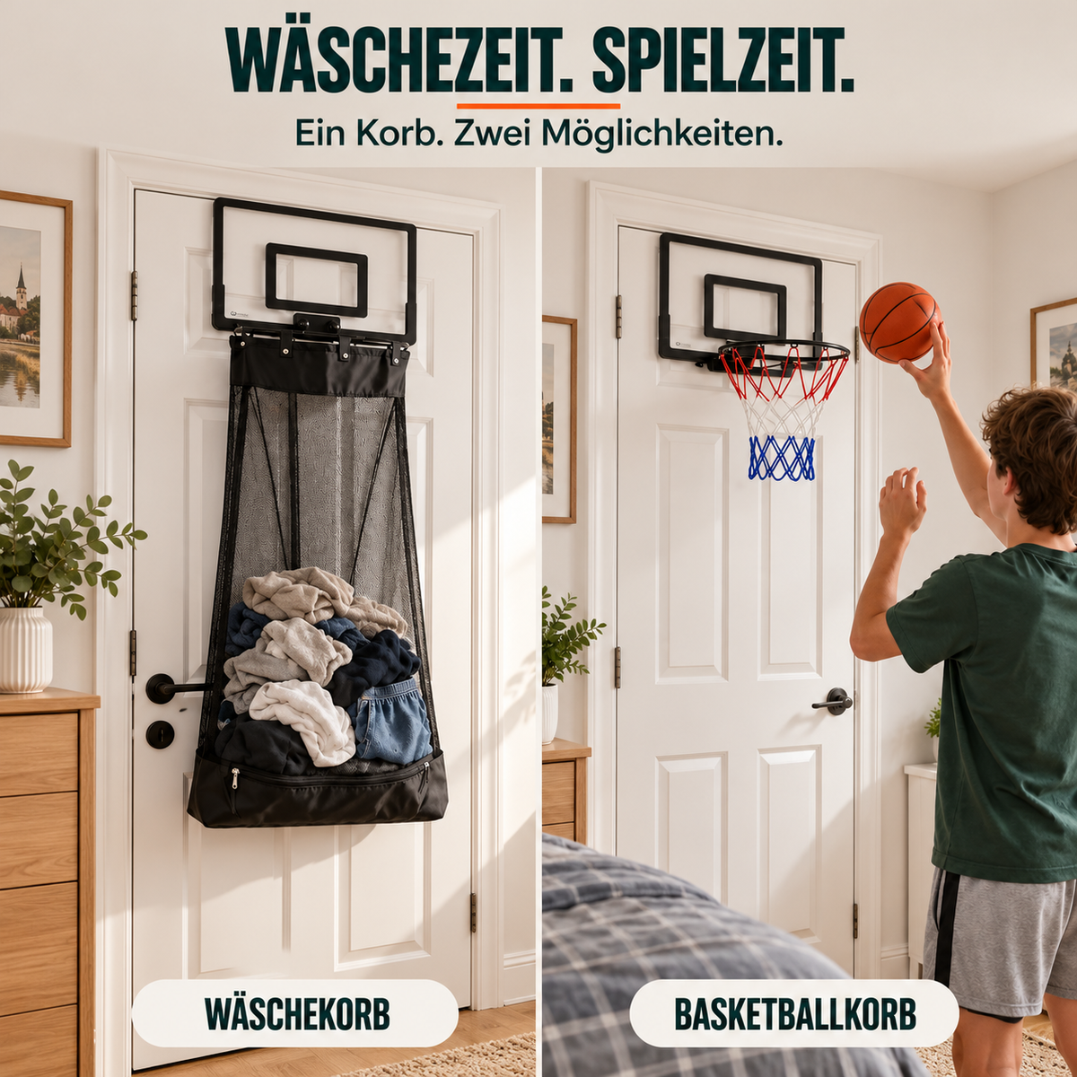 2-IN-1 BASKETBALLKORB & WÄSCHEKORB